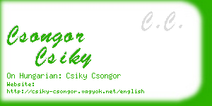 csongor csiky business card